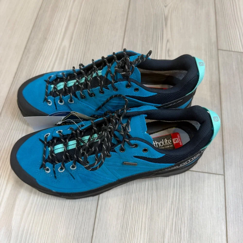 Salomon X Alp LTR GTX W Hiking Shoes Blue Gore-Tex 379271 Womens 8.5 NEW